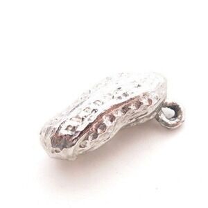 Vintage Silver Plated Charming Peanut Nut‎ Charm for Bracelet or Necklace